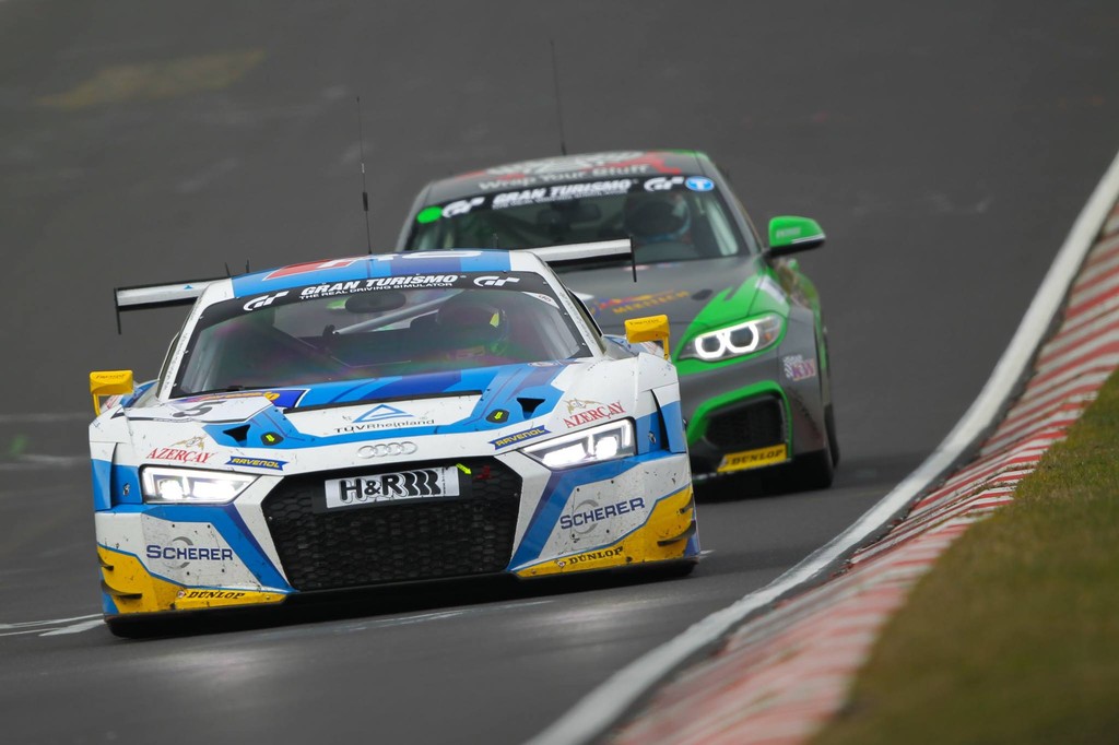 Anders Fjordbachs arbejdsplads i VLN er den blå/hvide anden generations Audi R8 LMS GT3-racer
(Foto: Phoenix Racing GmbH)